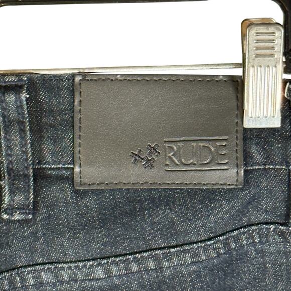 RUDE Hot Topic NWOT Men's 26x32 Dark Indigo Blue Super Skinny Jeans Stretch - Picture 10 of 11